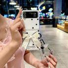 For Samsung Galaxy Z Flip3 5G Glitter Powder Dots Pattern Phone Case with Bow Bracelet(White) - 2