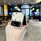 For Samsung Galaxy Z Flip3 5G Glitter Powder Dots Pattern Phone Case with Bow Bracelet(White) - 3