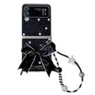 For Samsung Galaxy Z Flip4 Glitter Powder Dots Pattern Phone Case with Bow Bracelet(Black) - 1