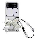 For Samsung Galaxy Z Flip4 Glitter Powder Dots Pattern Phone Case with Bow Bracelet(White) - 1