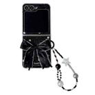 For Samsung Galaxy Z Flip6 Glitter Powder Dots Pattern Phone Case with Bow Bracelet(Black) - 1