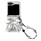 For Samsung Galaxy Z Flip6 Glitter Powder Dots Pattern Phone Case with Bow Bracelet(White) - 1