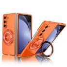 For Samsung Galaxy Z Fold5 Kalebol MagSafe Rotation Holder PC Phone Case(Orange) - 1