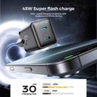JOYROOM TCG17 45W GaN Dual USB-C / Type-C Port Mini Charger, Plug:EU Plug(Black) - 2