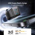 JOYROOM TCG17 45W GaN Dual USB-C / Type-C Port Mini Charger, Plug:UK Plug(Black) - 2
