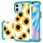 For iPhone 12 mini Coloured Drawing Pattern PU Skinny + TPU Protective Case(Sunflower) - 1