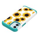 For iPhone 12 mini Coloured Drawing Pattern PU Skinny + TPU Protective Case(Sunflower) - 2