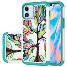 For iPhone 12 mini Coloured Drawing Pattern PU Skinny + TPU Protective Case(Colorful Tree) - 1