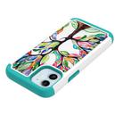 For iPhone 12 mini Coloured Drawing Pattern PU Skinny + TPU Protective Case(Colorful Tree) - 3