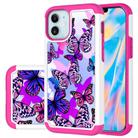 For iPhone 12 mini Coloured Drawing Pattern PU Skinny + TPU Protective Case(Butterfly) - 1