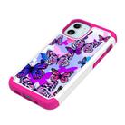 For iPhone 12 mini Coloured Drawing Pattern PU Skinny + TPU Protective Case(Butterfly) - 2