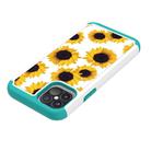 For iPhone 12 / 12 Pro Coloured Drawing Pattern PU Skinny + TPU Protective Case(Sunflower) - 3