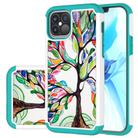 For iPhone 12 / 12 Pro Coloured Drawing Pattern PU Skinny + TPU Protective Case(Colorful Tree) - 1