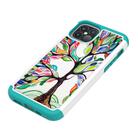 For iPhone 12 / 12 Pro Coloured Drawing Pattern PU Skinny + TPU Protective Case(Colorful Tree) - 2