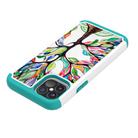For iPhone 12 / 12 Pro Coloured Drawing Pattern PU Skinny + TPU Protective Case(Colorful Tree) - 3