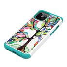 For iPhone 12 Pro Max Coloured Drawing Pattern PU Skinny + TPU Protective Case(Colorful Tree) - 2