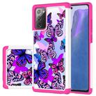 For Samsung Galaxy Note20 Coloured Drawing Pattern PU Skinny + TPU Protective Case(Butterfly) - 1