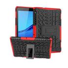 For Huawei MediaPad T5 Tire Texture Shockproof TPU + PC Protective Case with Holder(Red) - 1