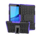 For Huawei MediaPad T5 Tire Texture Shockproof TPU + PC Protective Case with Holder(Purple) - 1