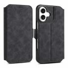 For iPhone 16 Denior B07 MagSafe Detachable Leather Phone Case(Black) - 1
