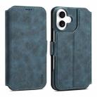 For iPhone 16 Denior B07 MagSafe Detachable Leather Phone Case(Blue) - 1