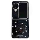 For OPPO Find N3 Flip Glitter Powder Dots Pattern Phone Case with Holder(Black) - 1
