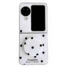 For OPPO Find N3 Flip Glitter Powder Dots Pattern Phone Case with Holder(White) - 1