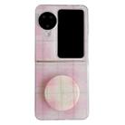 For OPPO Find N2 Flip Glitter Powder Dots Pattern Phone Case with Holder(Pink) - 1