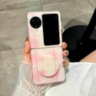 For OPPO Find N2 Flip Glitter Powder Dots Pattern Phone Case with Holder(Pink) - 2