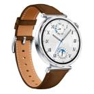 For Huawei Watch GT 5 41mm Button Silver Buckle Genuine Leather Watch Band(Mocha Brown) - 2