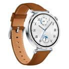 For Huawei Watch GT 5 41mm Button Silver Buckle Genuine Leather Watch Band(Camellia Brown) - 2