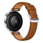 For Huawei Watch GT 5 41mm Button Silver Buckle Genuine Leather Watch Band(Camellia Brown) - 3