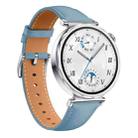 For Huawei Watch GT 5 41mm Button Silver Buckle Genuine Leather Watch Band(Blue) - 2