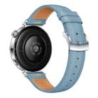 For Huawei Watch GT 5 41mm Button Silver Buckle Genuine Leather Watch Band(Blue) - 3