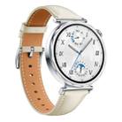 For Huawei Watch GT 5 41mm Button Silver Buckle Genuine Leather Watch Band(Starlight Color) - 2