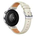 For Huawei Watch GT 5 41mm Button Silver Buckle Genuine Leather Watch Band(Starlight Color) - 3