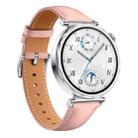 For Huawei Watch GT 5 41mm Button Silver Buckle Genuine Leather Watch Band(Pink) - 2