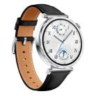 For Huawei Watch GT 5 41mm Button Silver Buckle Genuine Leather Watch Band(Black) - 2
