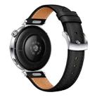 For Huawei Watch GT 5 41mm Button Silver Buckle Genuine Leather Watch Band(Black) - 3