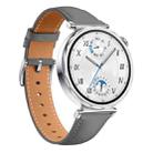 For Huawei Watch GT 5 41mm Button Silver Buckle Genuine Leather Watch Band(Grey) - 2
