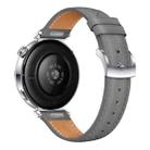 For Huawei Watch GT 5 41mm Button Silver Buckle Genuine Leather Watch Band(Grey) - 3
