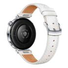For Huawei Watch GT 5 41mm Button Silver Buckle Genuine Leather Watch Band(White) - 3
