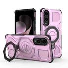 For Samsung Galaxy S25 Edge 5G J-20 Solid Color MagSafe Magnetic TPU+PC Phone Case(Pink) - 1