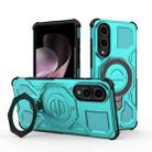 For Samsung Galaxy S25 Edge 5G J-20 Solid Color MagSafe Magnetic TPU+PC Phone Case(Lake Blue) - 1