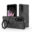 For Samsung Galaxy S25 Edge 5G J-20 Solid Color MagSafe Magnetic TPU+PC Phone Case(Black) - 1