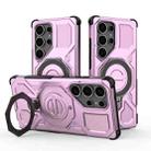 For Samsung Galaxy S25 Ultra 5G J-20 Solid Color MagSafe Magnetic TPU+PC Phone Case(Pink) - 1