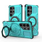 For Samsung Galaxy S25 Ultra 5G J-20 Solid Color MagSafe Magnetic TPU+PC Phone Case(Lake Blue) - 1