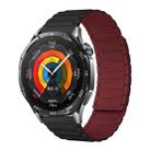 18mm Tri-beads Magnetic Silicone Watch Band(Black Wine Red) - 1