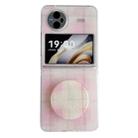 For vivo X Flip Glitter Powder Dots Pattern Phone Case with Holder(Pink) - 1