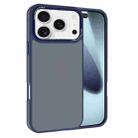 For iPhone 17 Pro Kalebol Metal Lens Frame Frosted PC Phone Case(Navy Blue) - 1